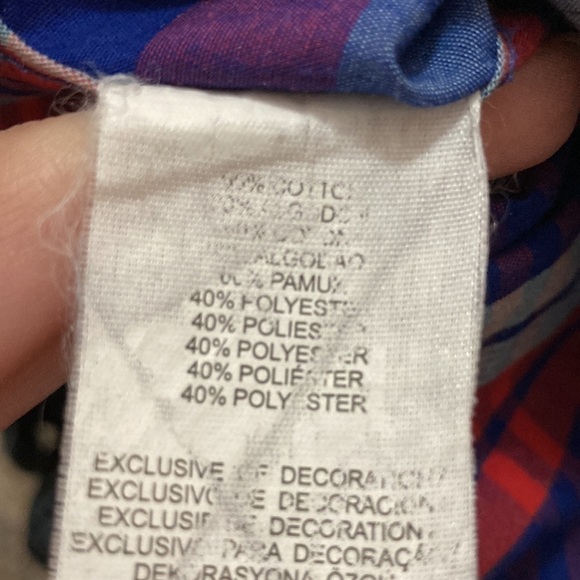 Original Penguin Blue Red Plaid Short Sleeve Classic Fit Button Up Shirt Large - Picture 11 of 11